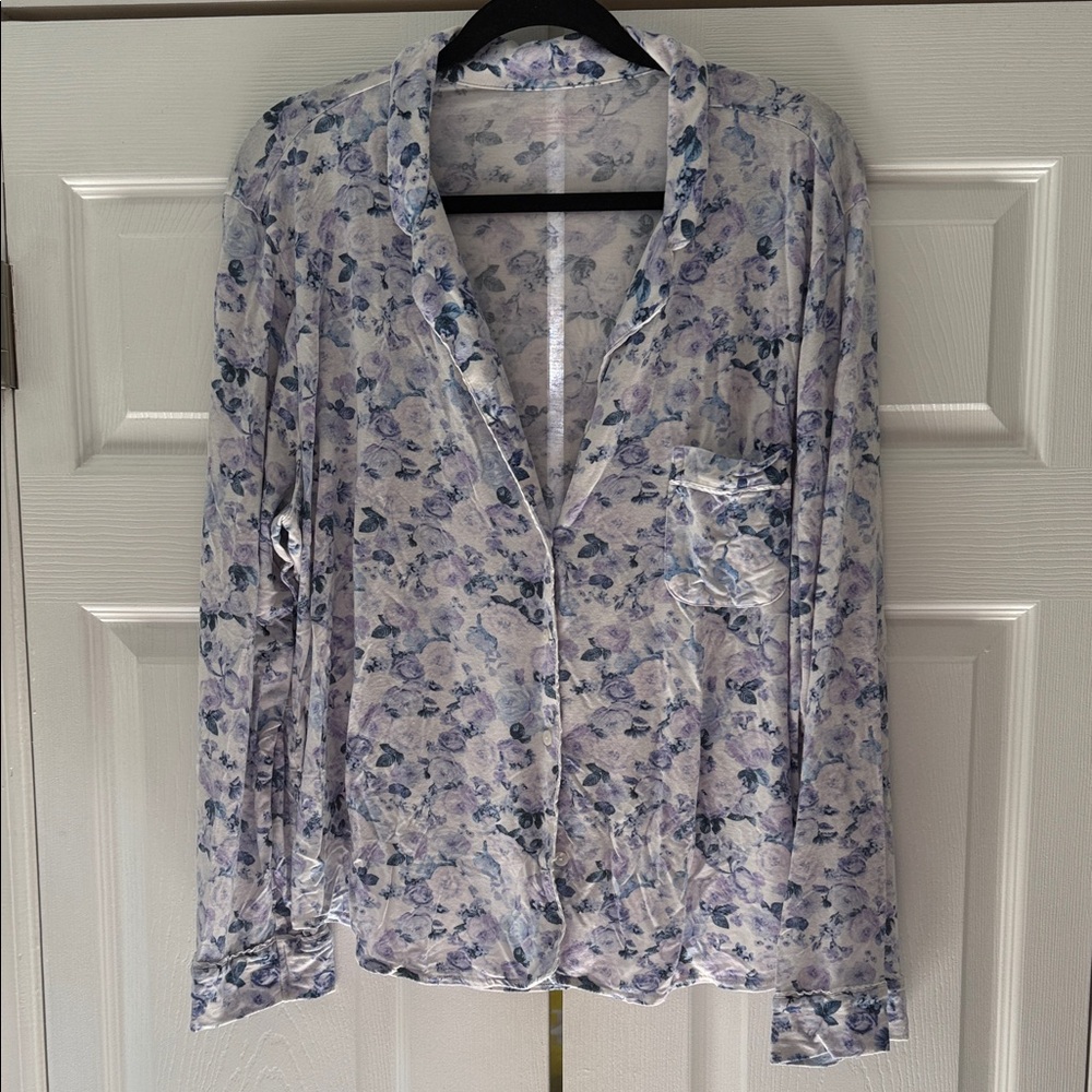 Victoria Secret Floral Button-Up PJ Top